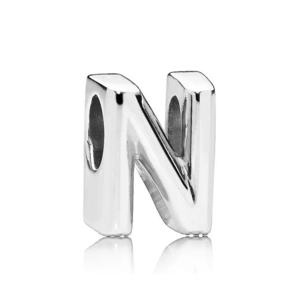 Pandora Letter N Alphabet Charm Sterling Silver S925 ALE Heart Initial 797459